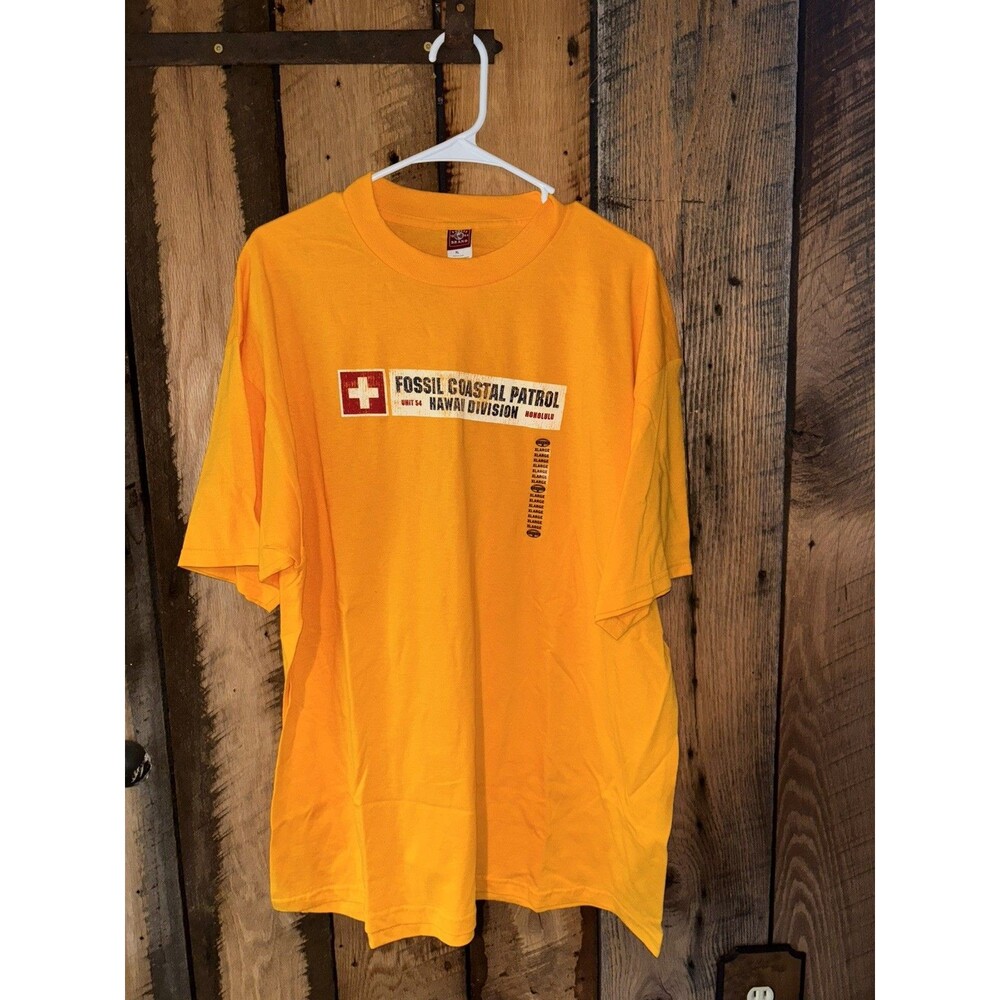 NWT Fossil Brand Coastal Patrol Hawaii T-shirt Yellow Size Extra Large